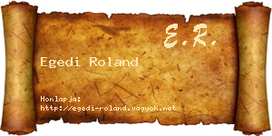 Egedi Roland névjegykártya